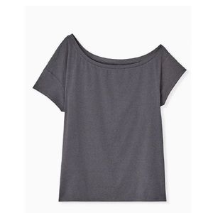 TORRID DARK GRAY OFF SHOULDER WICKING ACTIVE TEE
